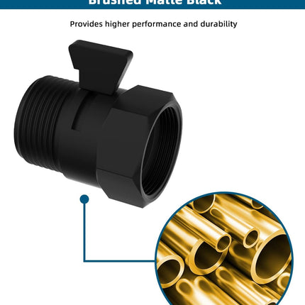 All Metal Shower Head Flow Control Valve, G1/2 Brass Shut-off Valve with Metal Handle Lever, with 90 Inch Stainless Steel Extra Long Shower Hose Replacement.