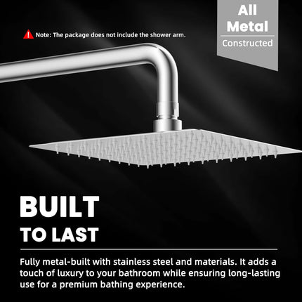 20" Showerhead with 8" Rainfall Showerhead.