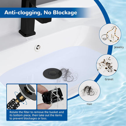 Upgraded 3 in 1 Bathroom & Kitchen Sink Drain Strainer.