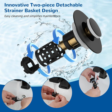 Upgraded 3 in 1 Bathroom & Kitchen Sink Drain Strainer.