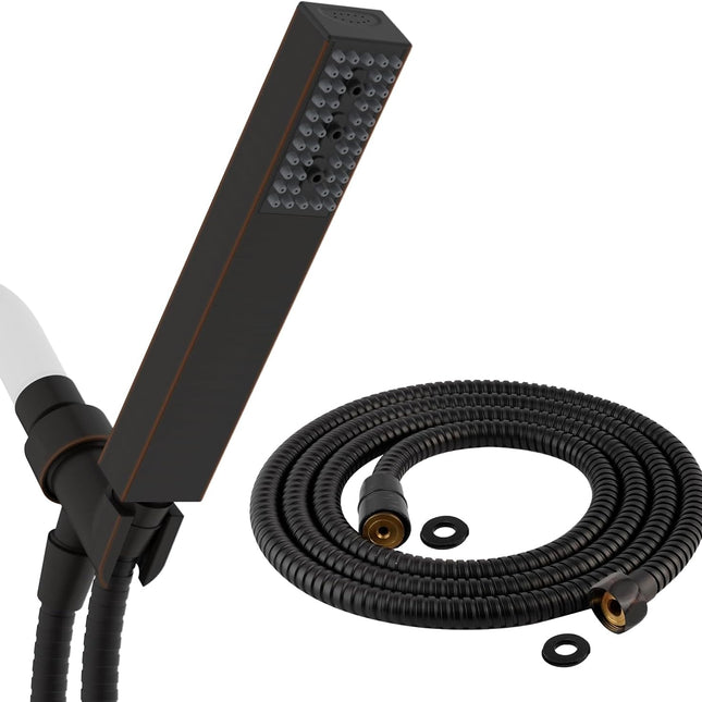 All Metal 90 Inch Stainless Steel Extra Long Shower Hose Replacement, 4 Spray Handheld Showerhead Set, Anti-Twist Handheld Shower Head Hose Extension.