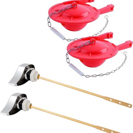 2 Pack Large 3-Inch Toilet Flapper with Toilet Handle Replacement Compatible with TOTOTHU004-CP Trip Lvr.
