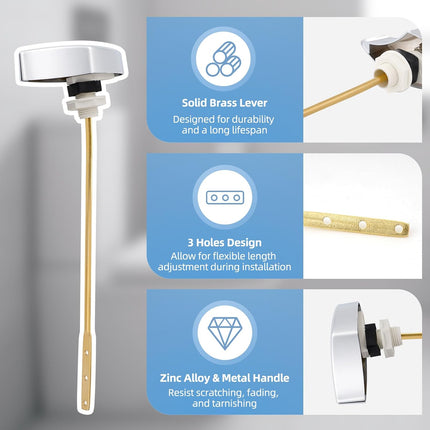 2 Pack Large 3-Inch Toilet Flapper with Toilet Handle Replacement Compatible with TOTOTHU004-CP Trip Lvr.