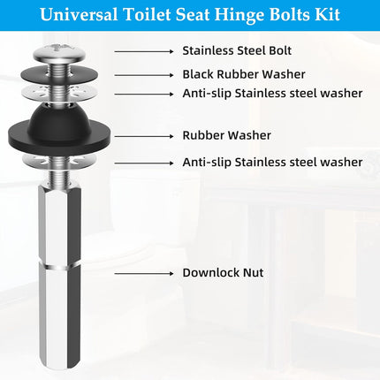 Bidet Attachment for Toilet with 2 PCS Universal Toilet Seat Bolts Kit.