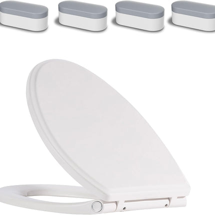 Premium Elongated Toilet Seat with Toilet Seat Bumpers.