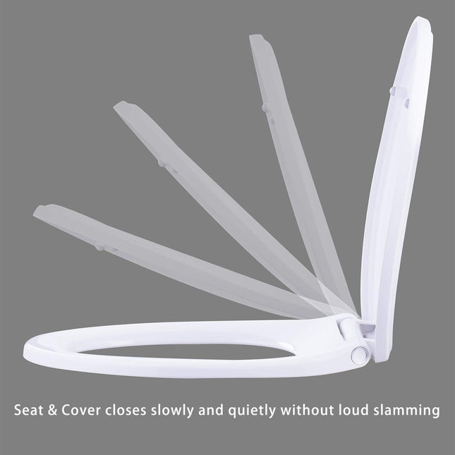 Premium Elongated Toilet Seat with Toilet Seat Bumpers.