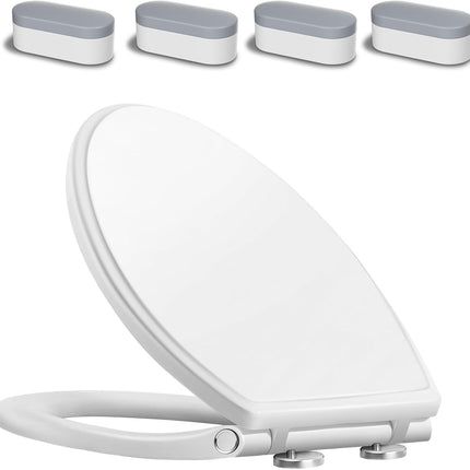 Premium Elongated Toilet Seat with Toilet Seat Bumpers.