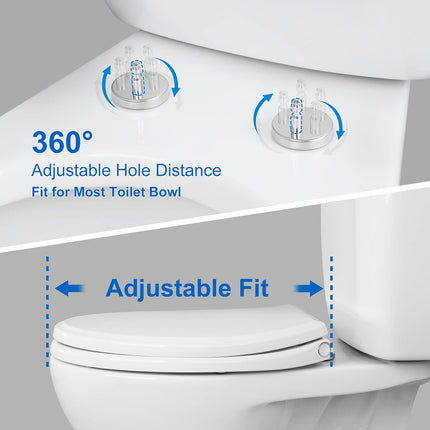 Premium Elongated Toilet Seat with Toilet Seat Bumpers.