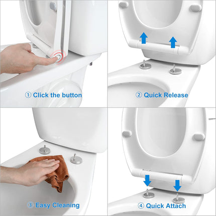 Premium Elongated Toilet Seat with Toilet Seat Bumpers.
