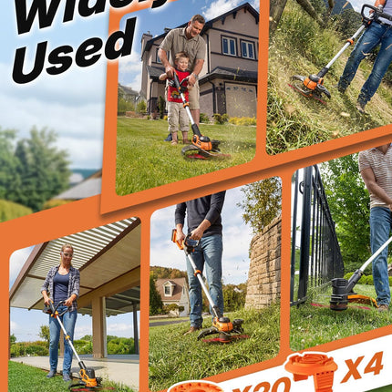 20 Pack (WA0010)Replacement Trimmer Line Spool Compatible with Worx Weed Eater, 0.065 inch Trimmer Line Refills for Worx Trimmer,Weed Wacker String Replacement Parts(16 Trimmer Spools,4 Trimmer Caps).