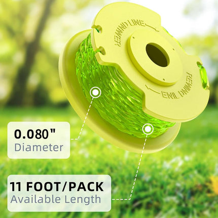 24 PCS Weed Wacker String and 4 Pack AC14HCA Replacement Spool Cap Compatible with Ryobi One Plus+ AC80RL3.
