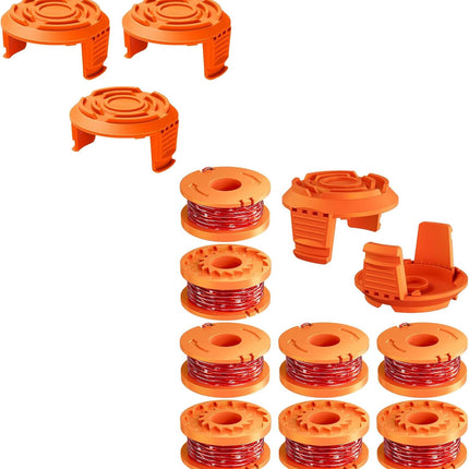 13 Pack WA0010 Trimmer Line Compatible with Worx Weed Eater, 0.065" Autofeed Replacement Trimmer Spool for Worx String Trimmer(8 Line Spools + 5 Caps).