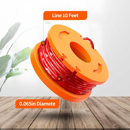 13 Pack WA0010 Trimmer Line Compatible with Worx Weed Eater, 0.065" Autofeed Replacement Trimmer Spool for Worx String Trimmer(8 Line Spools + 5 Caps).