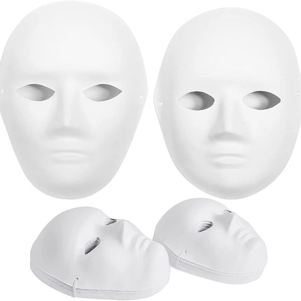 14 Pack Paper Mache Masks - 2 Sizes for Artistic Projects, Theater, Halloween, Masquerade Parties, Classroom Art.
