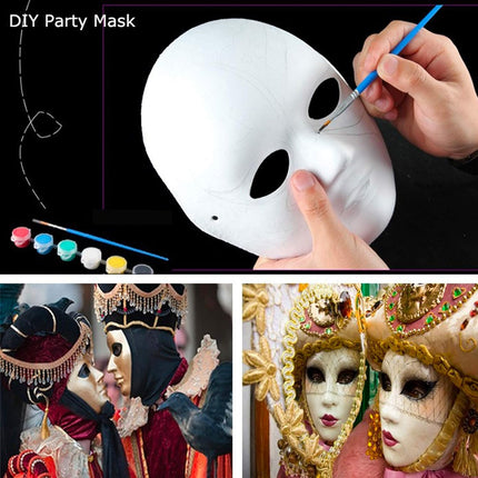 14 Pack Paper Mache Masks - 2 Sizes for Artistic Projects, Theater, Halloween, Masquerade Parties, Classroom Art.