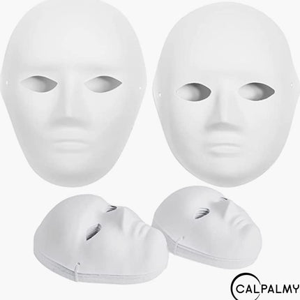 14 Pack Paper Mache Masks - 2 Sizes for Artistic Projects, Theater, Halloween, Masquerade Parties, Classroom Art.