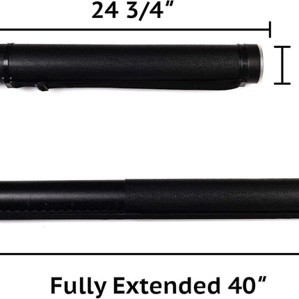 2-Pack Extendable Poster Tubes Expand from 24.5” to 40” with Shoulder Strap | Carry Documents, Blueprints, Drawings and Art | Black Portable Durable Round Storage Cases with Lids and Labels.