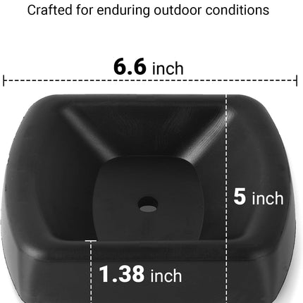 Jack Wheel Chock Stabilizer - Heavy Duty Rubber Travel Trailer Jack Caster Wheel Dock 6" Single Wheel Stopper for Boat RV Trailers and Caravans.