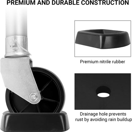 Jack Wheel Chock Stabilizer - Heavy Duty Rubber Travel Trailer Jack Caster Wheel Dock 6" Single Wheel Stopper for Boat RV Trailers and Caravans.