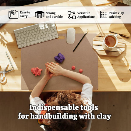 Clay Wedging Board with Convenient Built-in Handle - 24 x 18" Portable Clay Board for Ceramics, Clay Crafts, and Pottery - Sturdy 9mm Thickness MDF Tote Board for Clay Art Enthusiasts.
