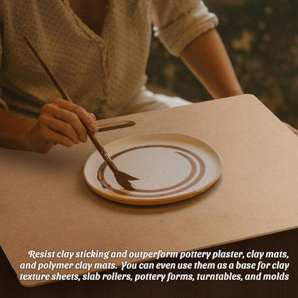 Clay Wedging Board with Convenient Built-in Handle - 24 x 18" Portable Clay Board for Ceramics, Clay Crafts, and Pottery - Sturdy 9mm Thickness MDF Tote Board for Clay Art Enthusiasts.