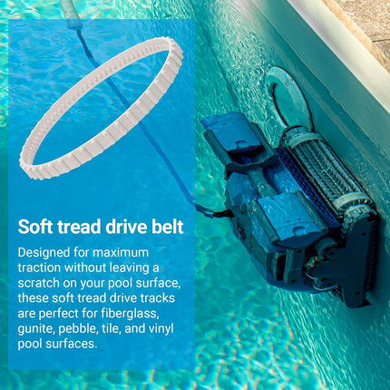 (2 Pack)  RCX23002 Replacement Soft Tread Drive Belt - Premium, Heavy-Duty Rubber Pool Cleaner Parts | Compatible with Aquavac Tiger Shark (Plus and QC) and SharkVac Pool Cleaners.