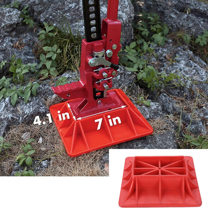 11.5" x 11.5" Off-Road Hi-Lift Jack Base and Stabilizer - Keep Jacks from Sinking with Heavy-Duty Plastic Jack Stand Base for Lifting Jacks and Farm Jacks with 4.1" x 7" Base.