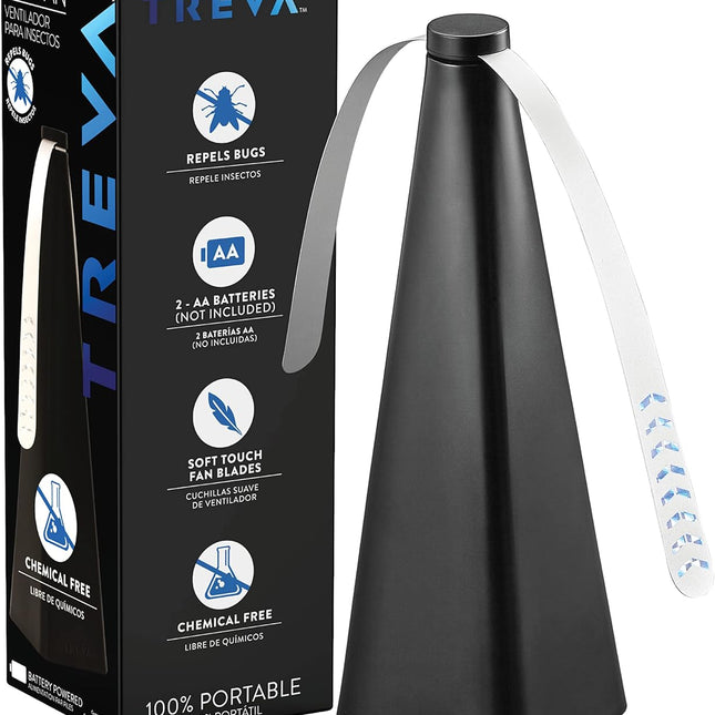Bug Fan Fly Deterrent with Holographic Blades to Clear Bugs, Mosquitoes, and Flies, Battery Powered Fly Fan 4 Pack.