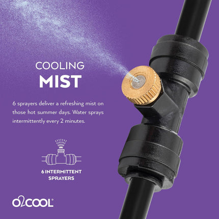 Rechargeable Outdoor Misting Rope, Up to 25 FT + 6 Mister Nozzles, NO Water Hose or Power Source Needed, Misters for Outside Patio or Misters for Reptiles Water Mister.