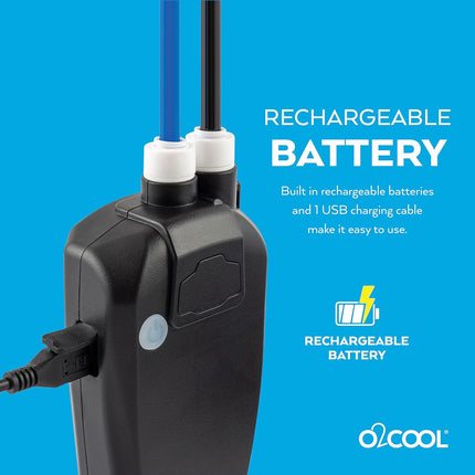 Rechargeable Outdoor Misting Rope, Up to 25 FT + 6 Mister Nozzles, NO Water Hose or Power Source Needed, Misters for Outside Patio or Misters for Reptiles Water Mister.