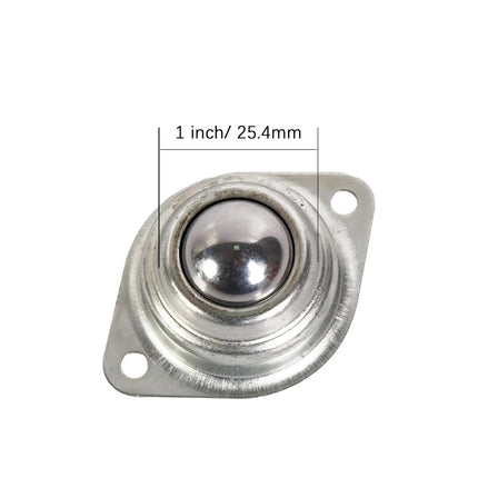 1” Rolling Ball Transfers 8 pcs, Universal Transfer Bearings of 400 Lbs Load Capacity, Two-Hole Flange Mounted Roller Bearings for Conveyor Transmission Furniture Wheelchair.