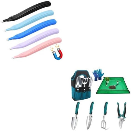 5 Pack Magnetic Staple Remover Tools, Professional Stapler Removers + Garden Tools Sets, Gardening Tool Set with 39.3 in Repotting Mat.
