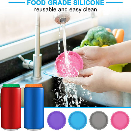 Silicone Soda Can Cover Lids, 12 Pack Reusable Soda Can Lids + Garden Tools Sets, Gardening Tool Set with 39.3 in Repotting Mat,.