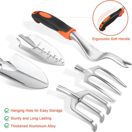 Garden Shovel Garden Hand Trowel, Heavy Duty Hand Shovel with Ergonomic Handle + Garden Tools Set, 8 Piece Gardening Tools Set with Non Slip Ergonomic Handle.
