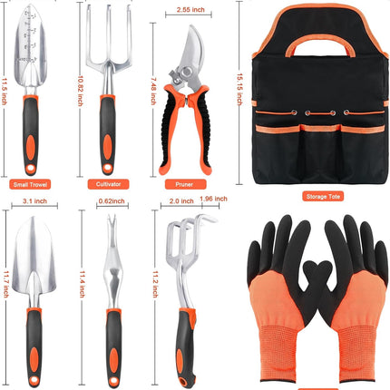 Garden Tools Set, 3 Pack Heavy Duty Gardening Tools Set + Garden Tools Set, 8 Piece Gardening Tools Set with Non Slip Ergonomic Handle.