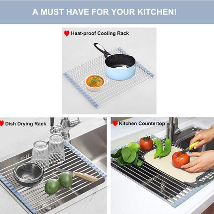 Over The Sink Dish Drying Rack, Roll Up Dish Drying Rack Kitchen Dish Rack + Upgraded Watt Meter, Watt Usage Meter Plug Home Energy Monitor Consumption.