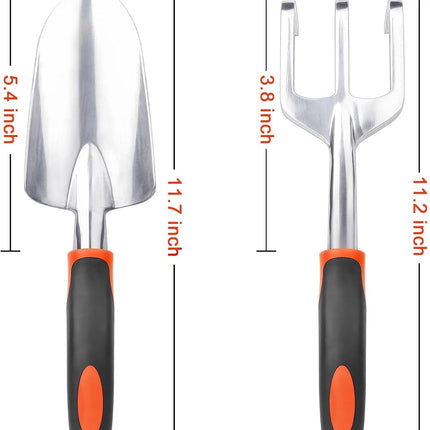 Hand Rake Garden Tool, Heavy Duty Hand Cultivators for Gardening + Garden Tool Set, 2 Pack Heavy Duty Gardening Tools Set.