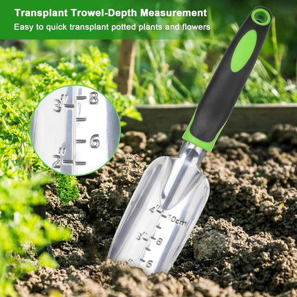 Garden Tools Set, 3 Pack Heavy Duty Gardening Tools Set Include Garden Shovel + Hand Rake Garden Tool, Heavy Duty Hand Cultivators for Gardening.