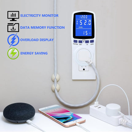 Upgraded Watt Meter Power Meter Plug Home Electricity Usage Monitor+ Garden Tools Set, 3 Pack Heavy Duty Gardening Tools Set Include Garden Shovel.
