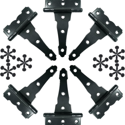 4 inch Strap Hinges - Heavy Duty, Rustproof, Classic Antique Shed Door Hinges (6, 4 inch).