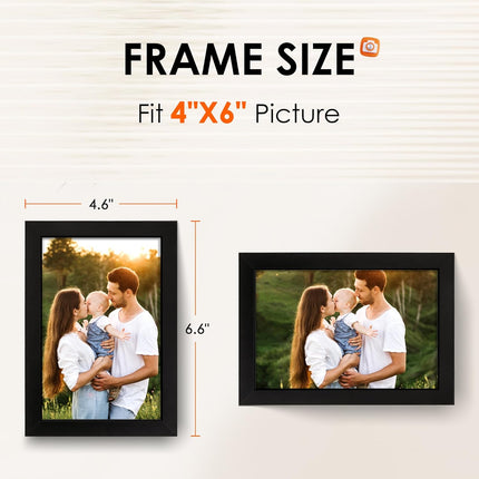White 8x10 Picture Frame&4x6 Picture Frame Set of 4, 4x6 Photo Frames with HD Plexiglass for Wall Hanging or Tabletop Display, Black.