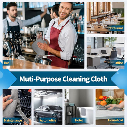 Grey Microfiber Cleaning Cloth -Pack of 12 Microfiber Cleaning Cloth Bulk, 100 Pack Shop Towels, Lint-Free Car Wash Towels.