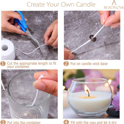 Candle Wick Base 100pcs Candle Wick Cilps Stainer Tabs for DIY and Making (12.5mm/ 0.5inch).