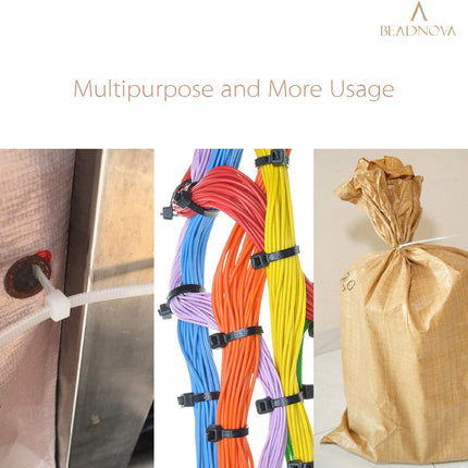 Cable Ties 100 Pcs Wraps Zip Ties Heavy Duty for Multi-Purpose(6 Inch, Black and White, 50pcs for Each).