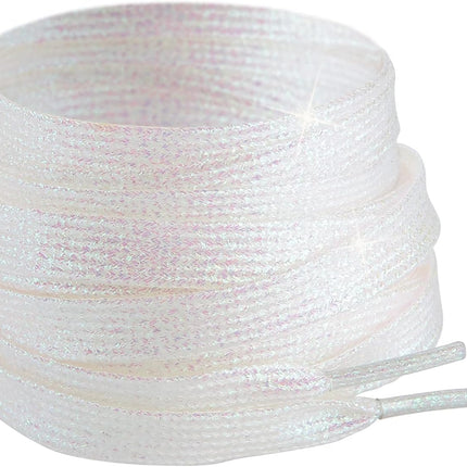 3 Pair Flat Glitter Shiny Shoe Laces for Sneakers, Colorful Sequin Shoelaces for Athletic Shoes Boot Strings.
