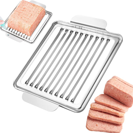 Luncheon Meat Slicer, 304 Stainless Steel Cutter for SPAM, 10 Slices，Solid and Durable.