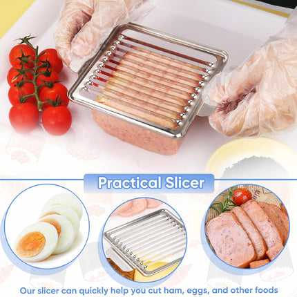 Luncheon Meat Slicer, 304 Stainless Steel Cutter for SPAM, 10 Slices，Solid and Durable.