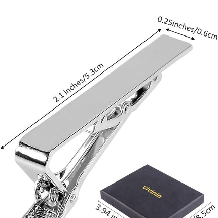 5P Tie Clips For Men, 5 Different Color Tie Bar, Stainless Steel Tie Clip For Biness, Wedding, Anniversary, Father's Day Gifts and Daily Life.