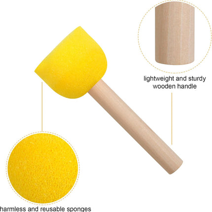 30 Pcs Round Sponges Brh Set, Round Sponge Brhes for Painting, Paint Sponges for Acrylic, Painting Tools for Kids Arts and Crafts (4 Sizes).