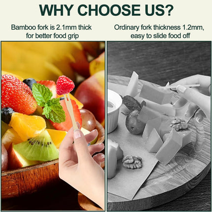 400PCS 3.5 Inch Appetizer Forks, Mini Forks, Mini Forks For Appetizers, Disposable Bamboo Forks Can Be ed For Desserts, Sandwiches, Burgers, Salads, Buffets, Drinks, Vegetables And More.